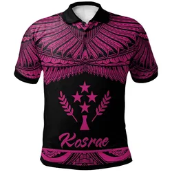 Kosrae Polynesian Polo Shirt - Poly Tattoo Pink Version