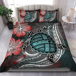 Alohawaii Home Set - Hawaii Turtle Map Hibiscus Polynesian Bedding Set - AH J8
