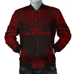New Caledonia Polynesian Chief Men's Bomber Jacket - Red Version - Bn10
