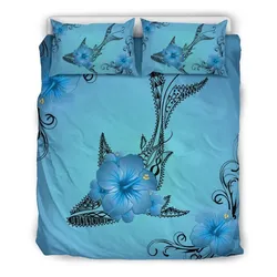 Hawaii Shark Polynesian Hibiscus Bedding Set Ah J9 Dhc1712836Dd