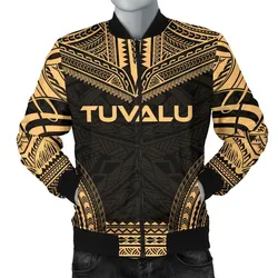 FamilyGater Jacket - Bomber Jacket Tuvalu Polynesian Chief - Gold Version - Bn10