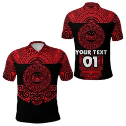 (Custom Personalised) Marquesas Islands Polo Shirt Marquesan Tattoo Simplified Version - Red LT8