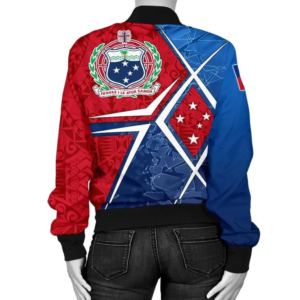 Alohawaii Jacket - Bomber Jacket Samoa Samoa Flag with Polynesian Patterns - BN15