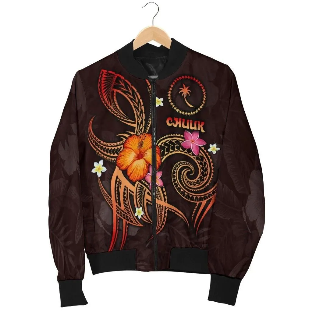 Chuuk Polynesian Men's Bomber Jacket - Legend of Chuuk (Red) - BN15
