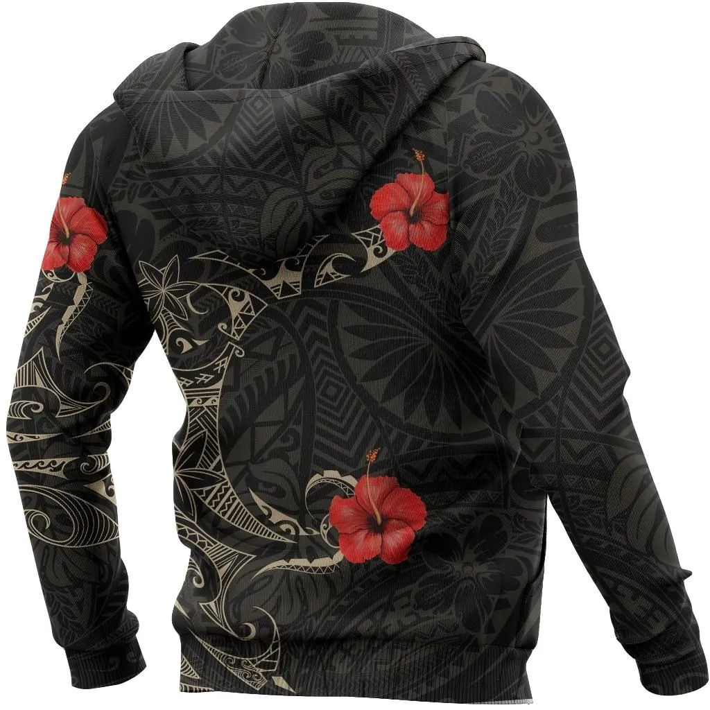 Alohawaii Clothing - Hoodie Polynesian Hibiscus Tattoo Style A7
