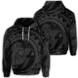 Alohawaii Hoodie - Hawaiian Kanaka Honu Map Hibiscus Globular Polynesian Gray Hoodie - AH - JR