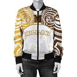 Hawaii Bomber Jacket - Kanaka Mililani High School Womens Bomber Jacket Demodern Style AH