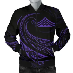 Mauna Kea Polynesian Men√¢‚Ç¨‚Ñ¢s Bomber Jacket - Purple - Frida Style - AH J9