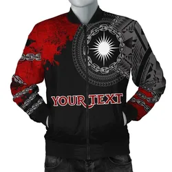 Marshall Islands Polynesian Personalised Mens Bomber Jacket - Polynesian Chain Style