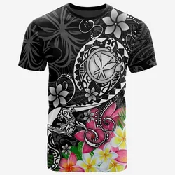 Hawaii Polynesian T-Shirts - Turtle Plumeria (Black)