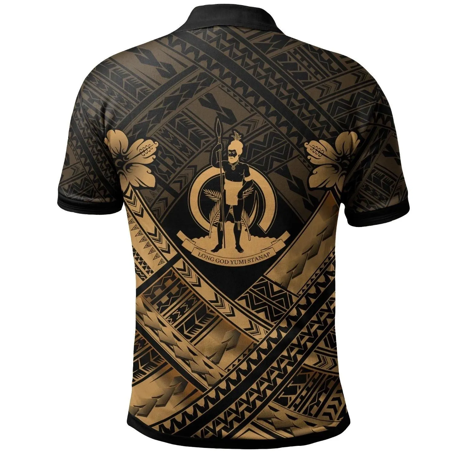Alohawaii Shirt - Polo Shirt Vanuatu Polynesian - Vanuatu Gold Seal Camisole Hibiscus Style - BN18