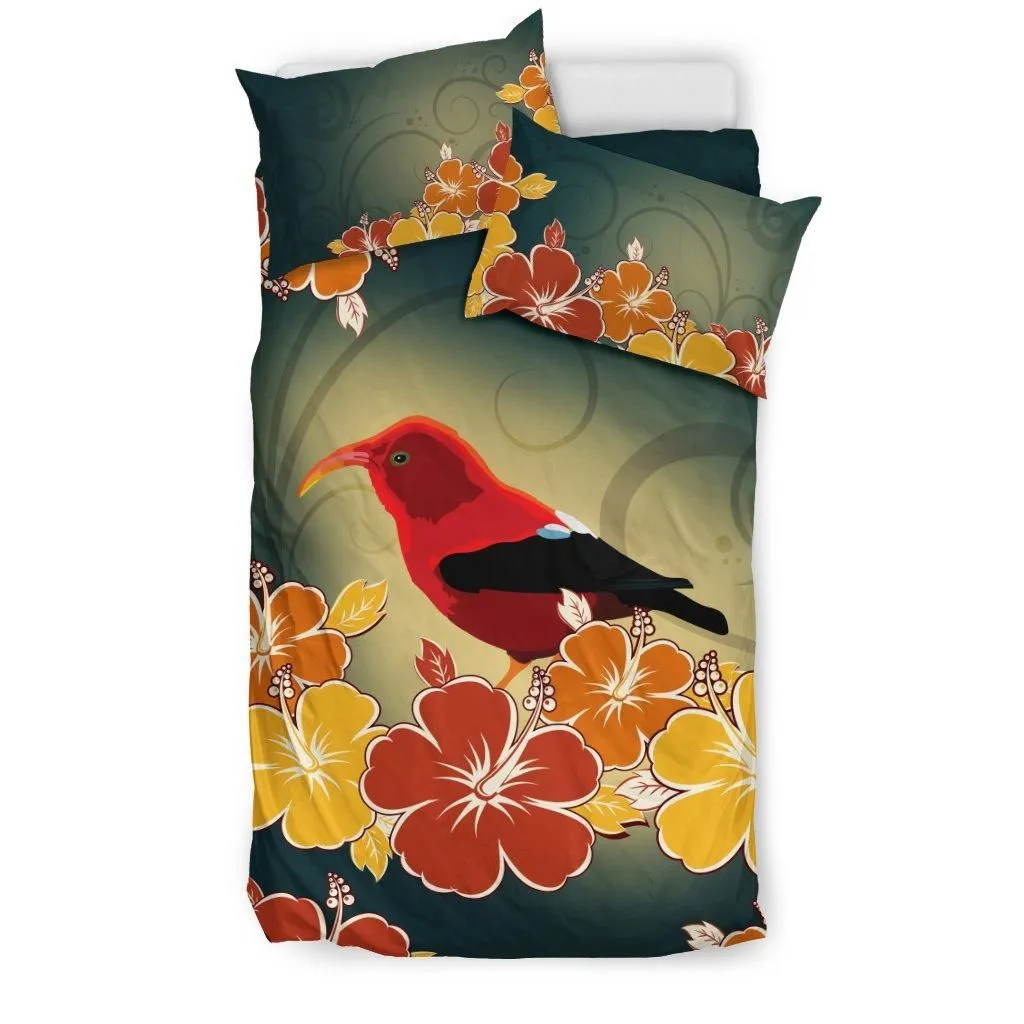 Hawaiian Hibiscus Hummingbirds Polynesian Bedding Set