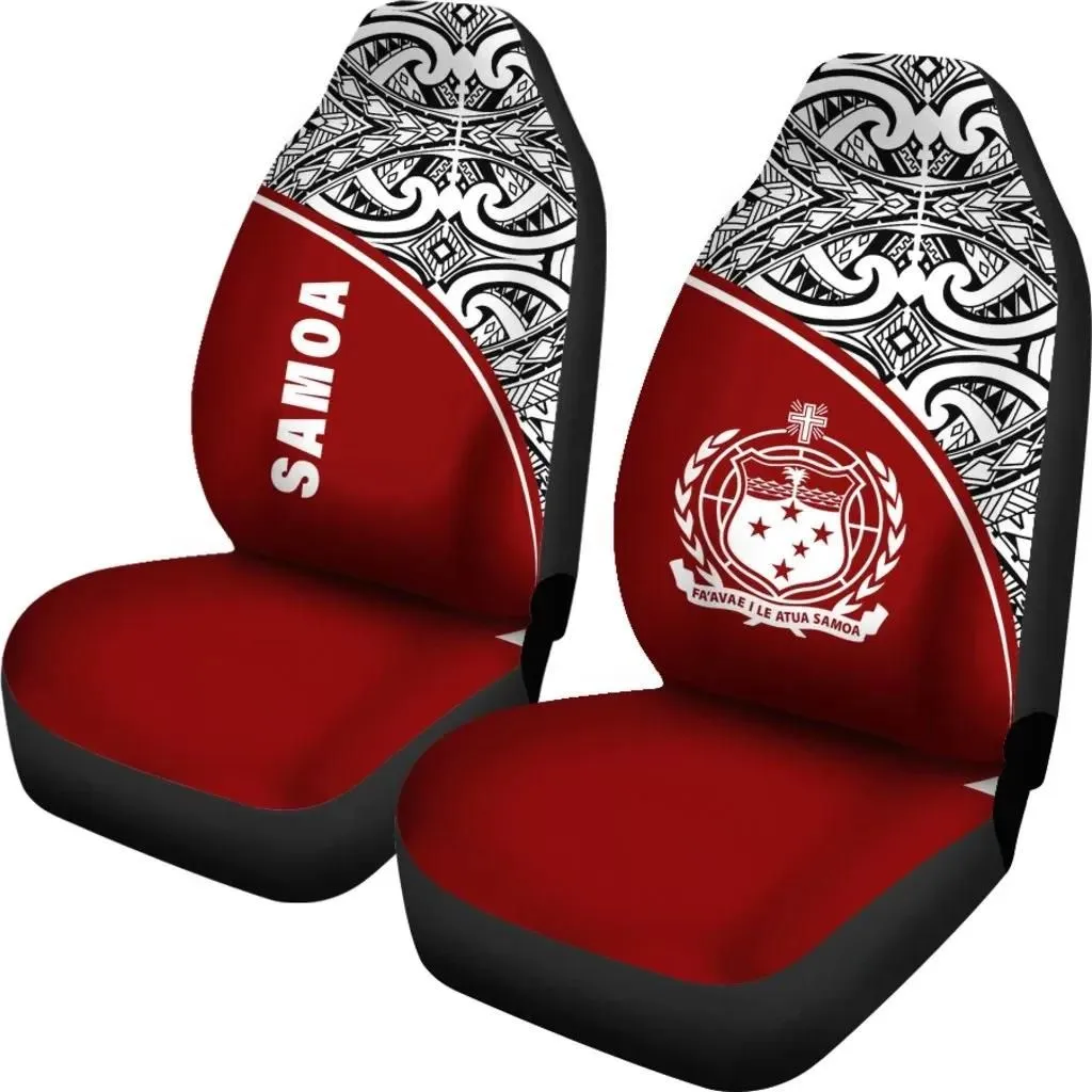 Alohawaii Accessories Car Seat Covers - Samoa Polynesian - Red Curve - BN11