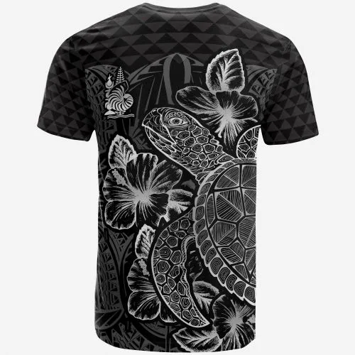 Vibe Hoodie New Caledonia T shirt - New Caledonia Coat Of Arms Turtle Hibiscus Black