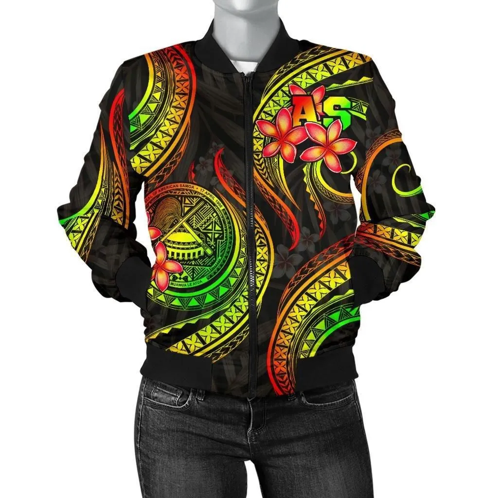 Alohawaii Jacket - Bomber Jacket American Samoa Polynesian Reggae Plumeria - BN11