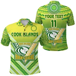 (Custom Personalised) (Custom Personalised) Cook Islands Rugby Polo Shirt Creative Style, Custom Text and Number