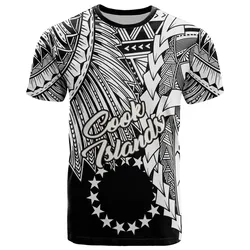 Cook Islands T Shirt - Tribal Wave Tattoo White