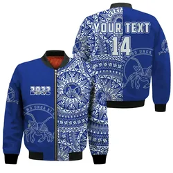 (Custom Text And Number) Tupou Tonga College Bomber Jacket Class Of Year Tongan Ngatu Pattern LT14