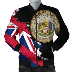 Hawaiian Flag Coat Of Arms Of Hawaii Polynesian Bomber Jacket - Classic Style