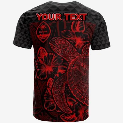 Vibe Hoodie Guam Custom Personalised T shirt - Turtle Hibiscus Red - RLT20