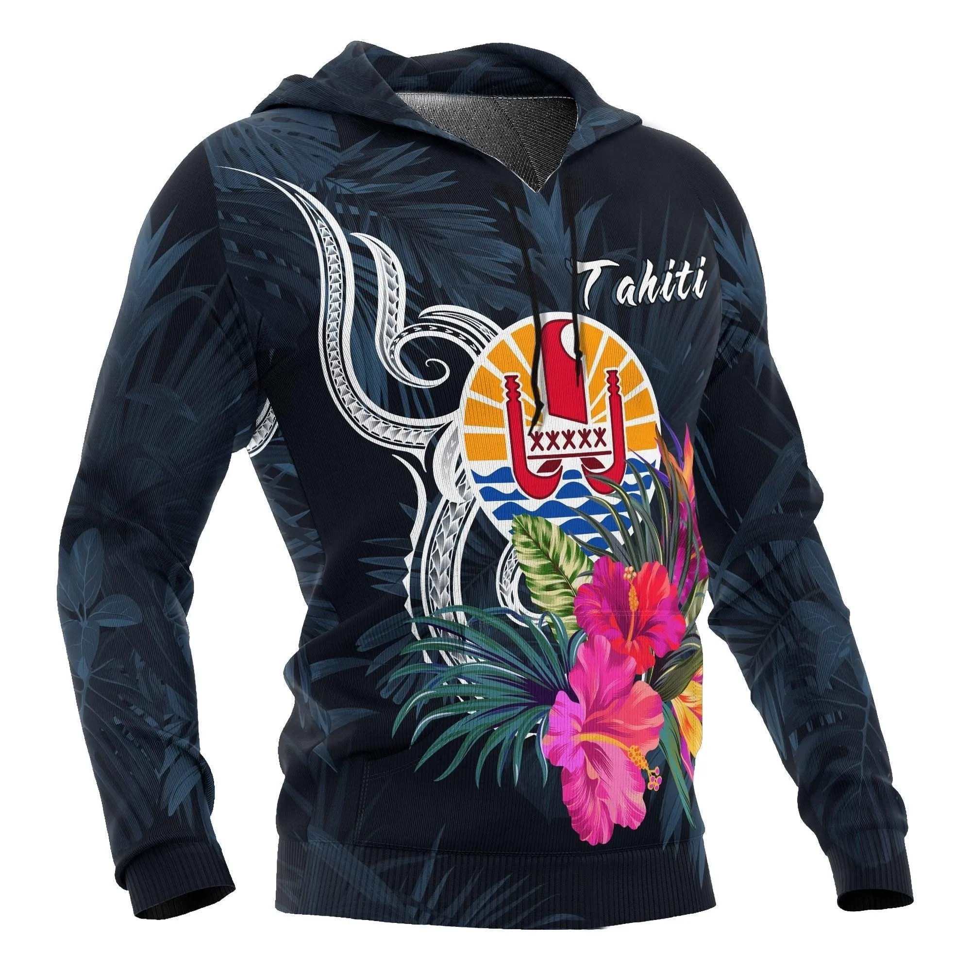 Tahiti Polynesian Hoodie - Tropical Flower
