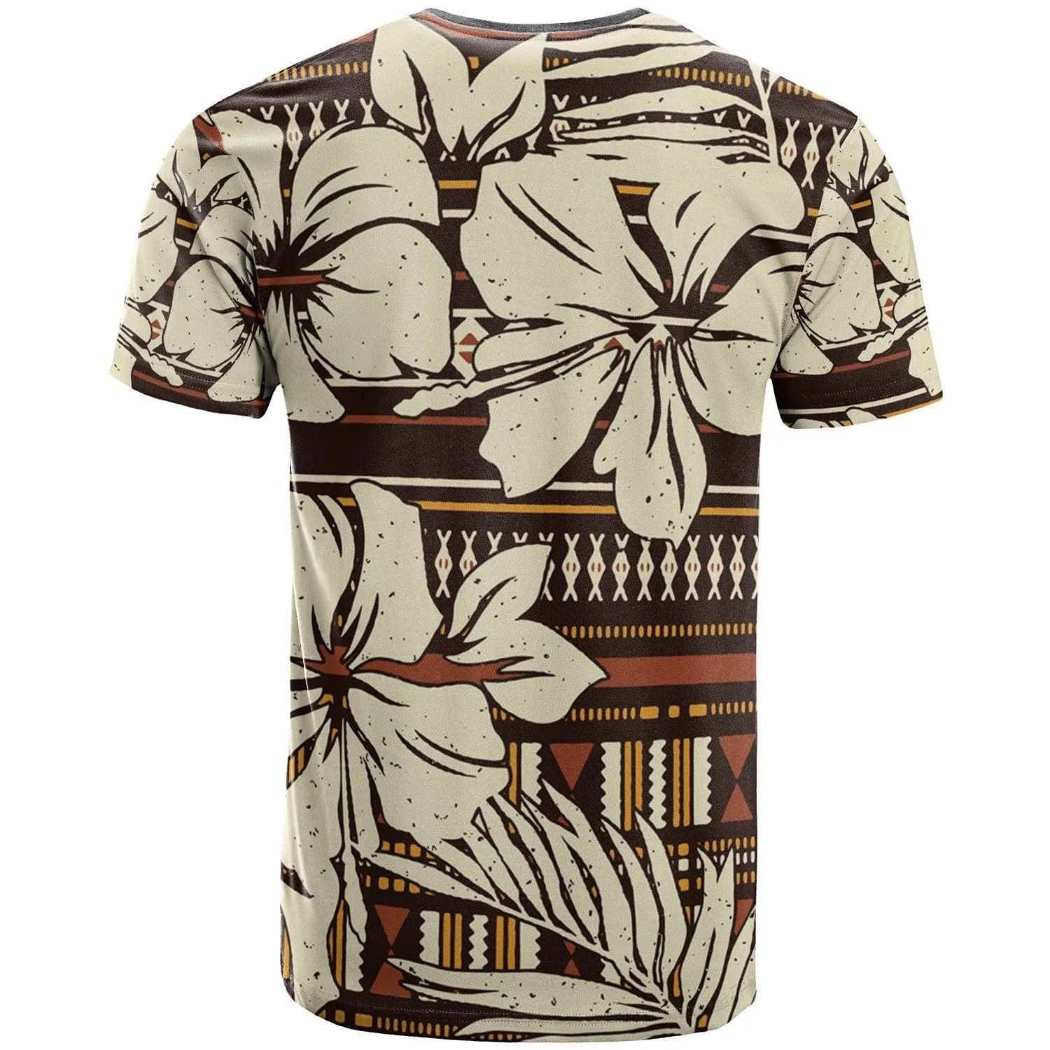 Polynesian Shirt - Hibiscus Flower Tribal Fabric Wallpaper