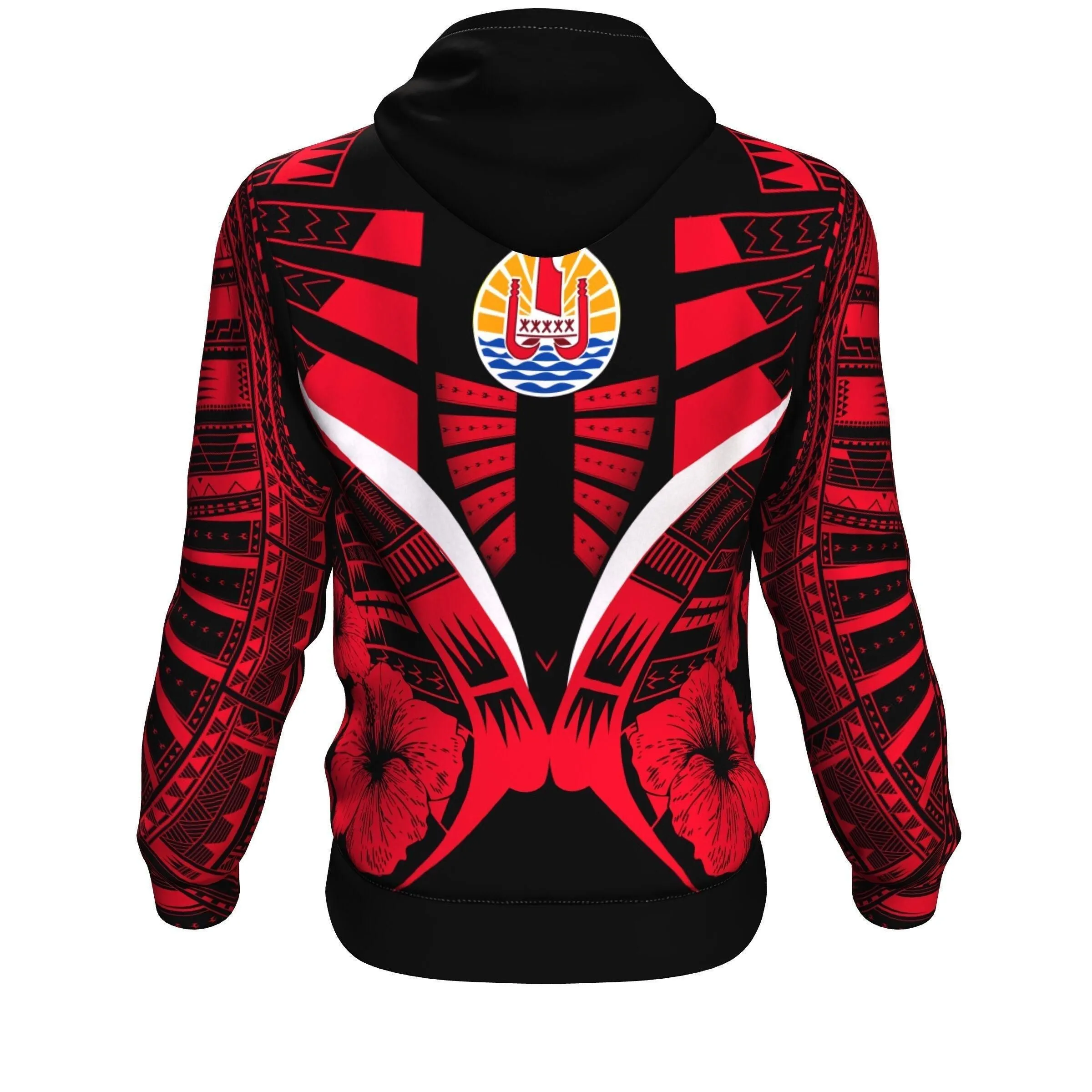 Tahiti Tattoo Hoodie Hibiscus
