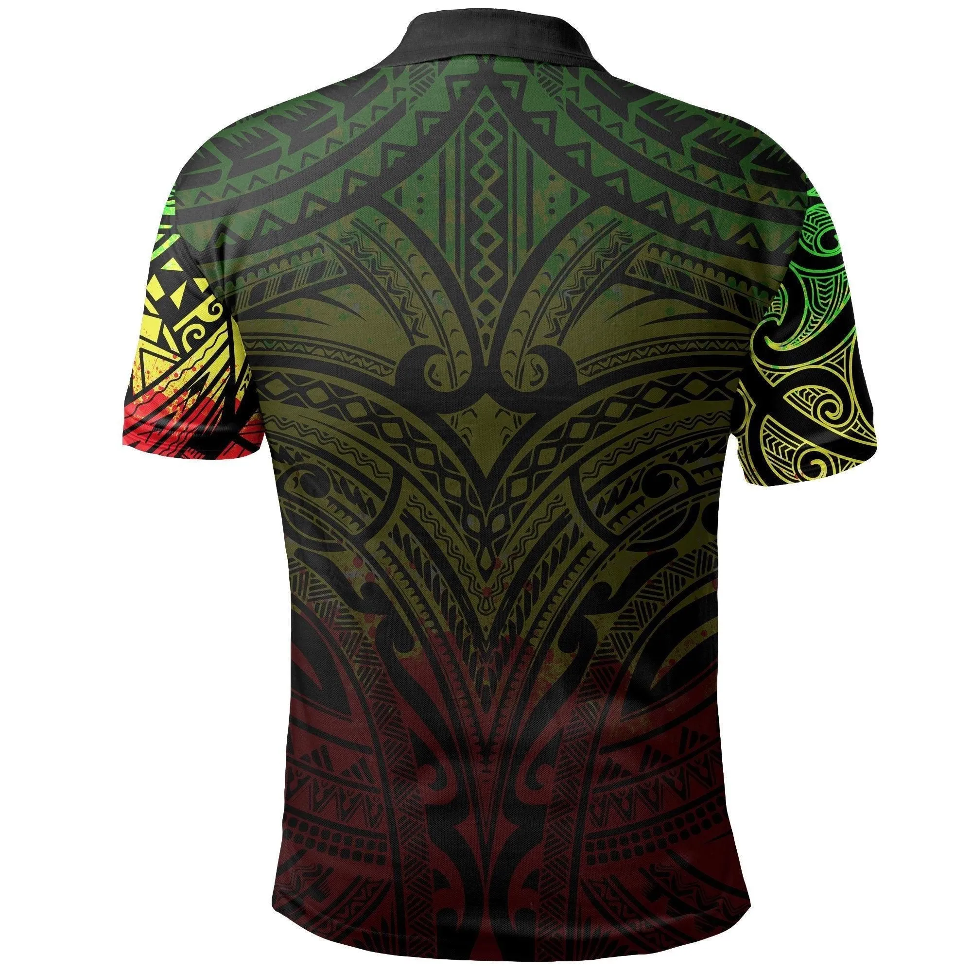 New Zealand Polo Shirt, Maori Polynesian Tattoo Reggage