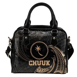 Chuuk Micronesia Shoulder Handbag - Gold Tribal Wave