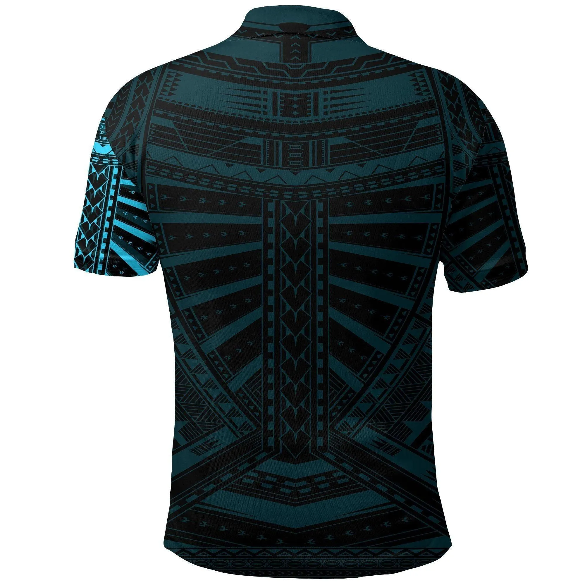 Polynesian Pride Polo Shirt - New Zealand Polo Shirt, Maori Samoan Polynesian Tattoo Golf Blue