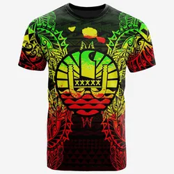 French Polynesia All French Polynesia Flag Map Polynesian Tattoo Reggae Unisex 3D T-Shirt All Over Print ONCIY