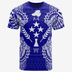 Kosrae All osrae Flag Map Polynesian Tattoo Blue Unisex 3D T-Shirt All Over Print ONCMH