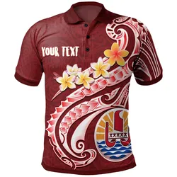 Tahiti Personalised Polo Shirt - Tahiti Seal Polynesian Patterns Plumeria