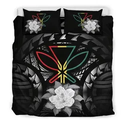 Kanaka Maoli Gray Hibiscus Rising Bedding Set A02