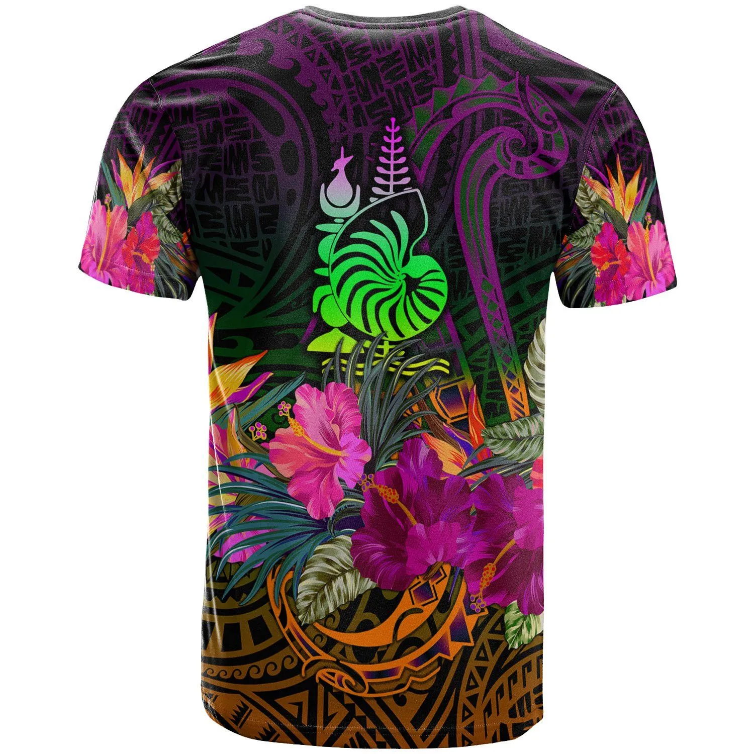 New Caledonia Polynesian Personalised T-Shirt - Summer Hibiscus - BN15
