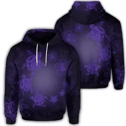 Alohawaii Hoodie - Hawaiian Plumeria Hibiscus Turtle Under Sea Polynesian Hoodie Purple AH - J7R