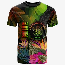Alohawaii T-Shirt - Tee Niue Polynesian - Hibiscus and Banana Leaves - BN15