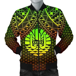 Polynesian Tahiti Personalised Mens Bomber Jacket - Reggae Vintage Polynesian Patterns