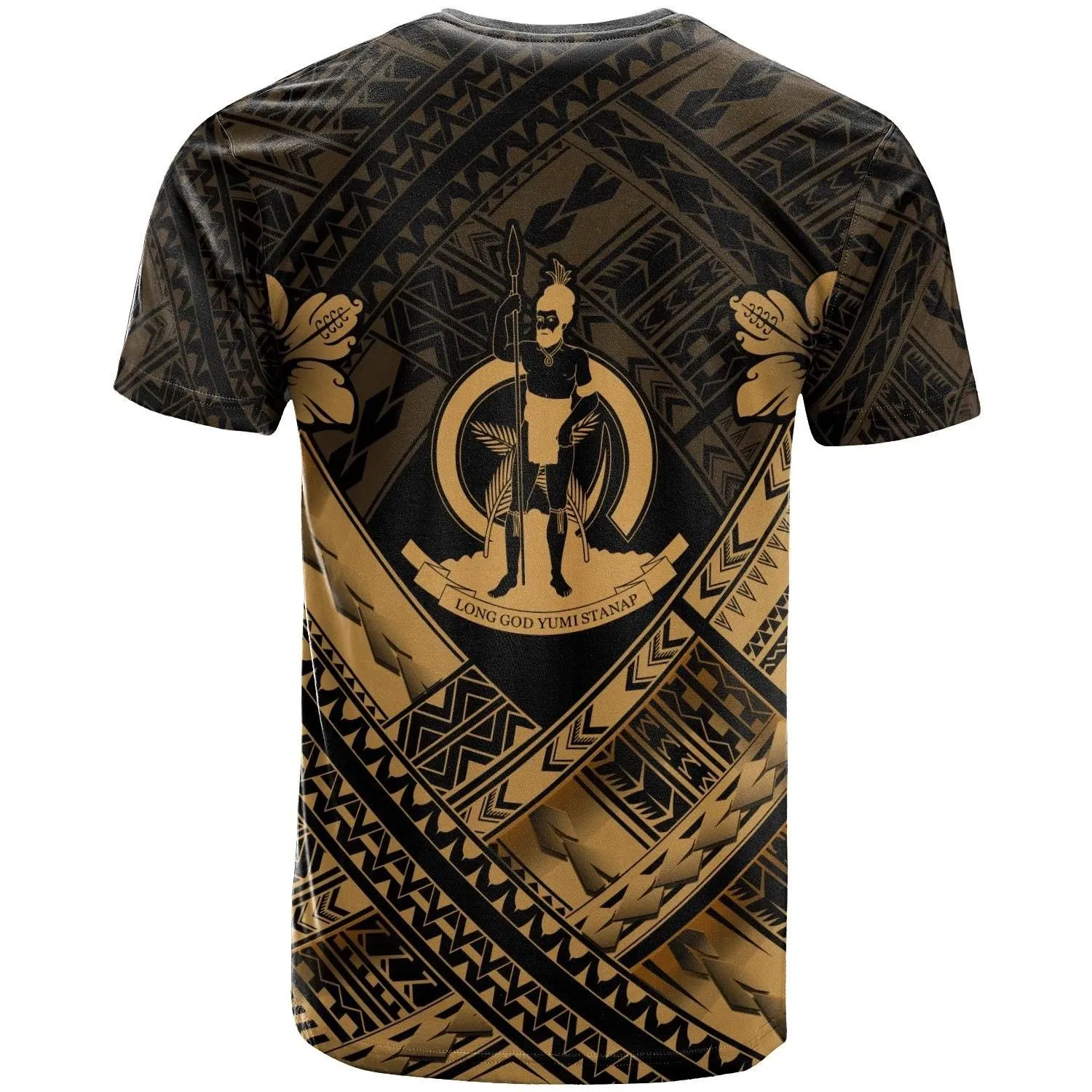 Vanuatu Custom Polynesian T-Shirt - Vanuatu Gold Seal Camisole Hibiscus Style - BN18