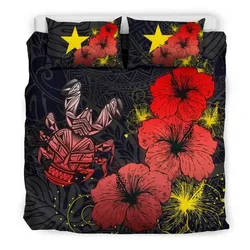 Niue Hibiscus Turtle Polynesian Bedding Set - Style Red A10