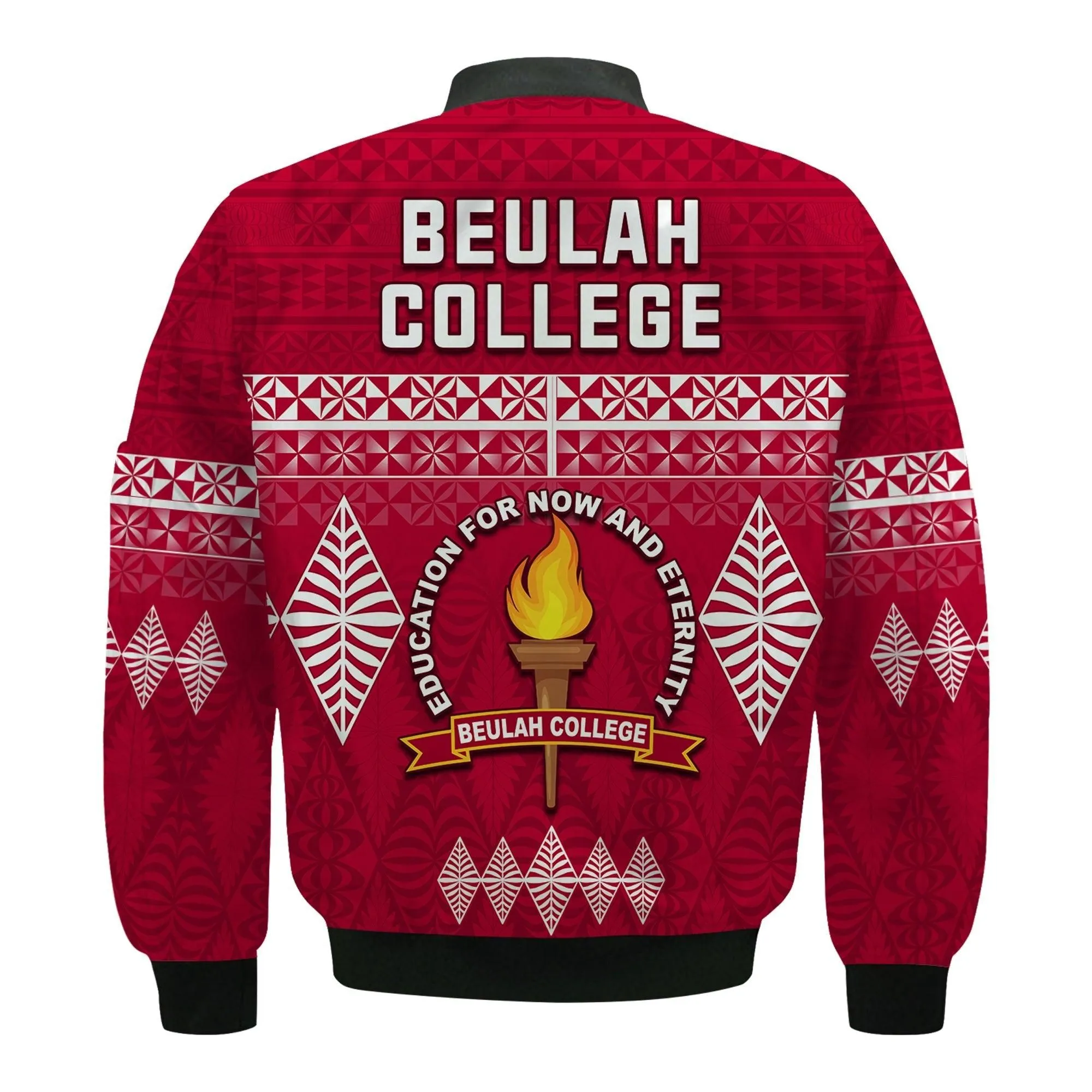 Beulah College Bomber Jacket Ngatu Pattern Tonga LT13
