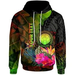 Northern Mariana Islands Personalised Hoodie- Hibiscus and Banana Leaves