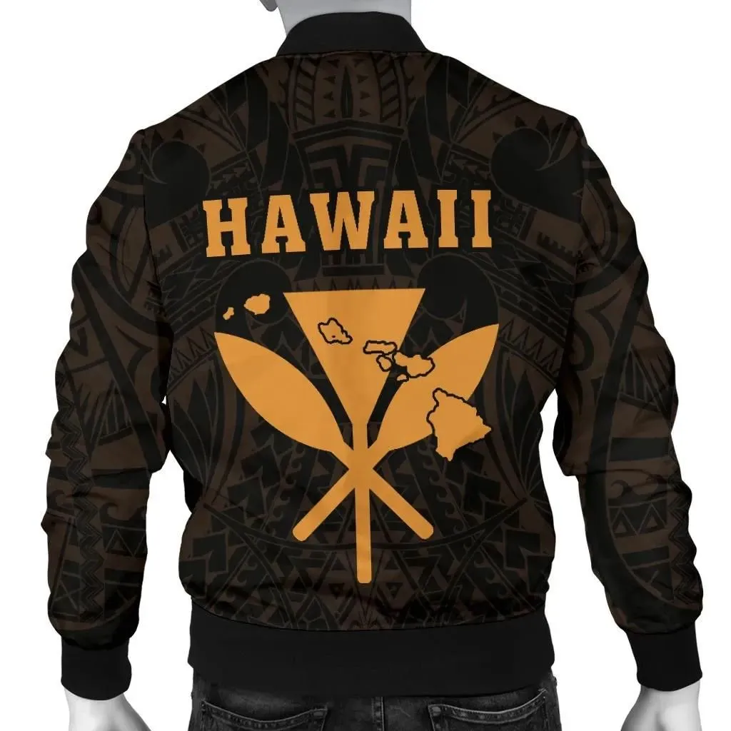 FamilyGaterJacket - Hawaii Kakau Makau Fish Hook Kanaka Map Men's Bomber Jacket Polynesian - AH - J6