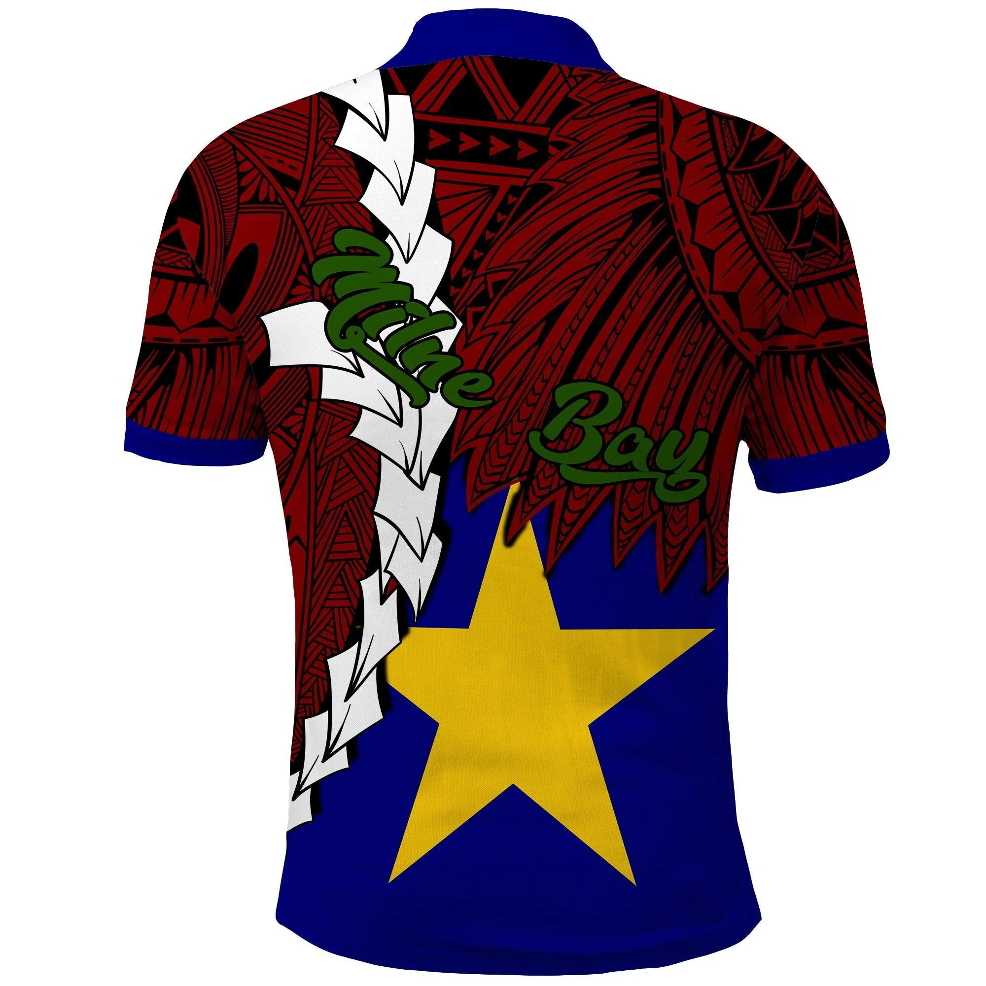 (I hate to say Aiyoni) Papua New Guinea Milne Bay Province Polynesian Polo Shirt Tribal Wave Tattoo LT13