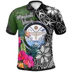Marshall Islands Polo Shirt - Turtle Plumeria Banana Leaf Crest - BN11