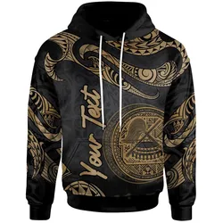 American Samoa Polynesian Custom Personalised Hoodie - Poly Tattoo Gold Version