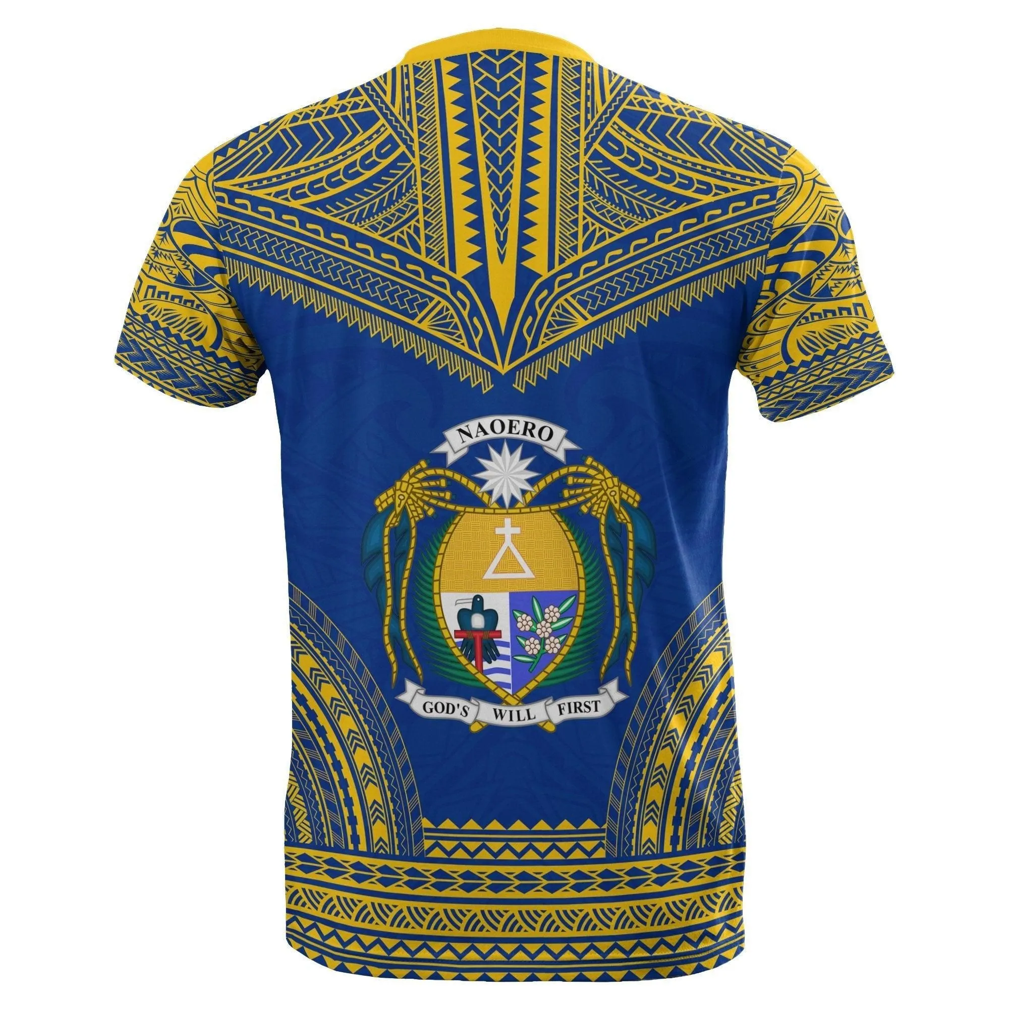 Nauru All Over T shirt - Nauru Coat Of Arms Polynesian Tattoo