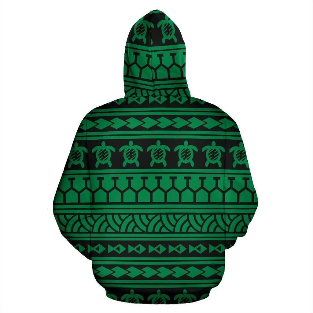 Hawaii Hoodie - Polynesian Tattoo tribal Green Pullover
