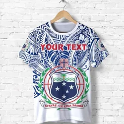 (Custom Personalised) Manu Samoa Rugby T shirt Simple Style - White