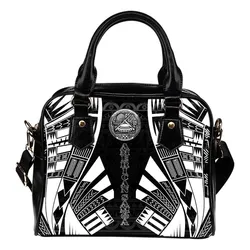 American Samoa Shoulder Handbag - Polynesian Tattoo Black